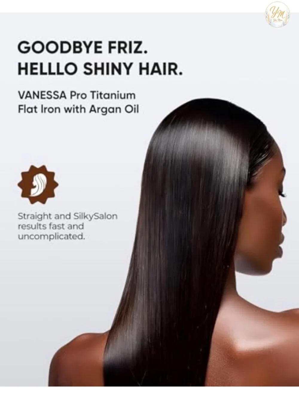 100% Pure Titanium Flat Iron Hair Straightener 1 Inch
